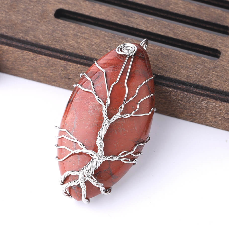 Crystal Stone Tree of Life Pendant