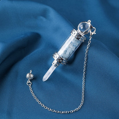 Crystal Gravel Wishing Bottle Pillar Spirit Pendant