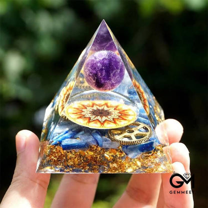 Amethyst with Lapis Lazuli Orgone Pyramid