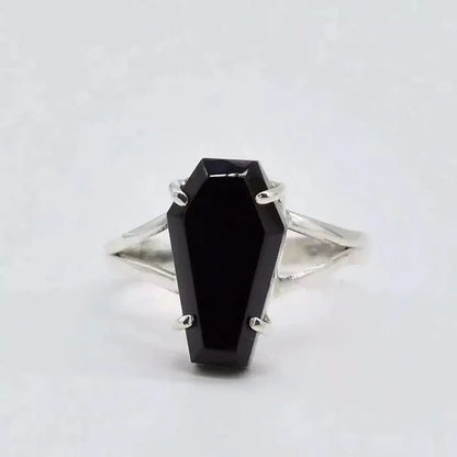 Black Onyx Coffin Ring