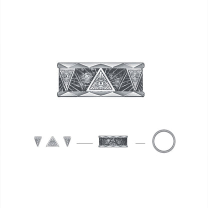 Vintage Men's Eye Of God Triangle Rings