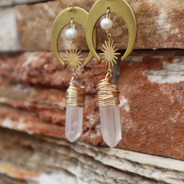 Bohemia Angel Aura Quartz Earrings