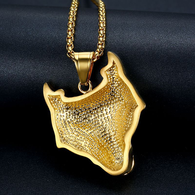 Hip Hop Jewelry Celtic Wolf Head Gold Plated Zircon Pendant