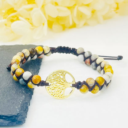 Tree of Life Agate Handwoven Bracelet