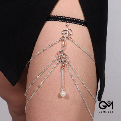 Stretch Multi-layer Leaf Long Leg Chain