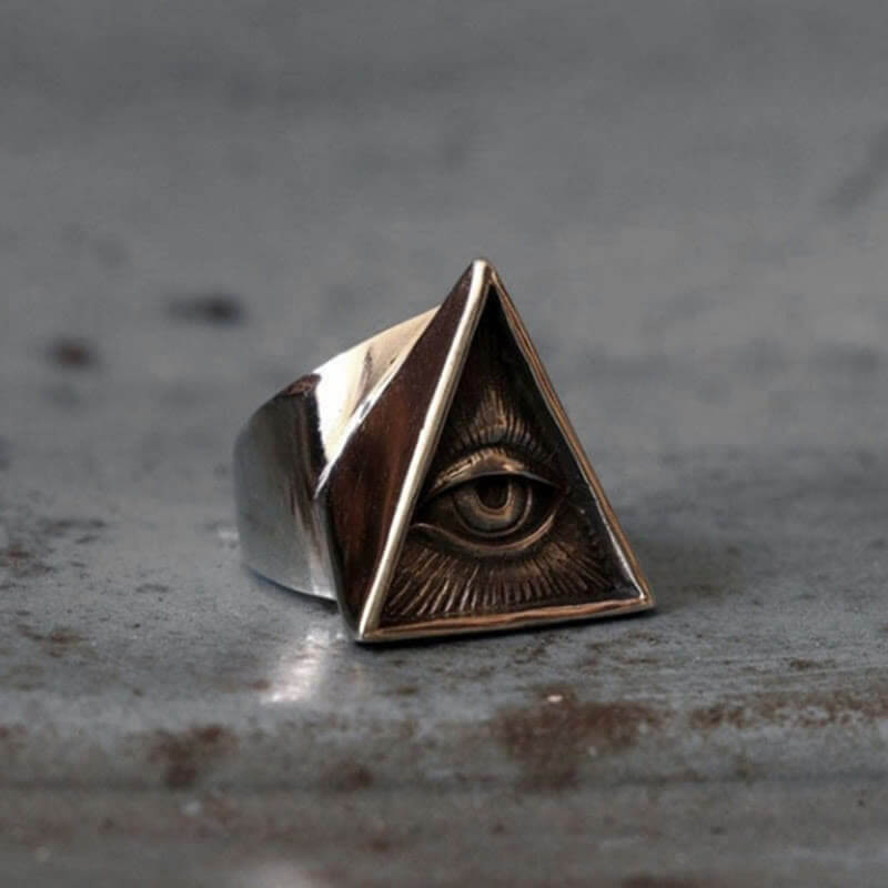 Titanium Steel Knight Masonic Demon Eye Ring