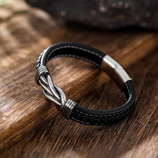 "Mother and son united forever" - Braided Leather Bracelet