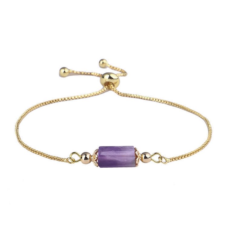 Delicate Natural Crystal Gold Chain Bracelet