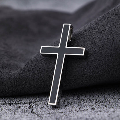 Black Glue Cross Pendant