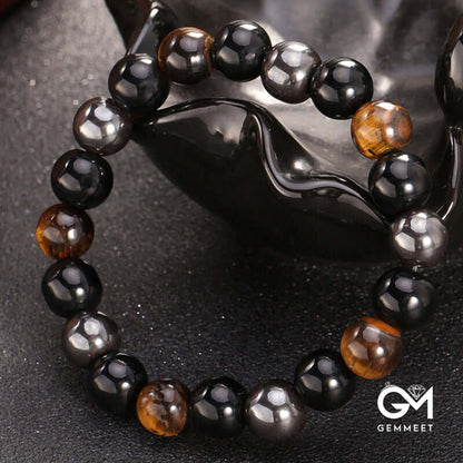 Tiger Eyr With Hematite Creativity Bracelet