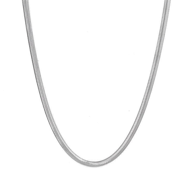 Sterling Silver Snake Bone Chains-4MM