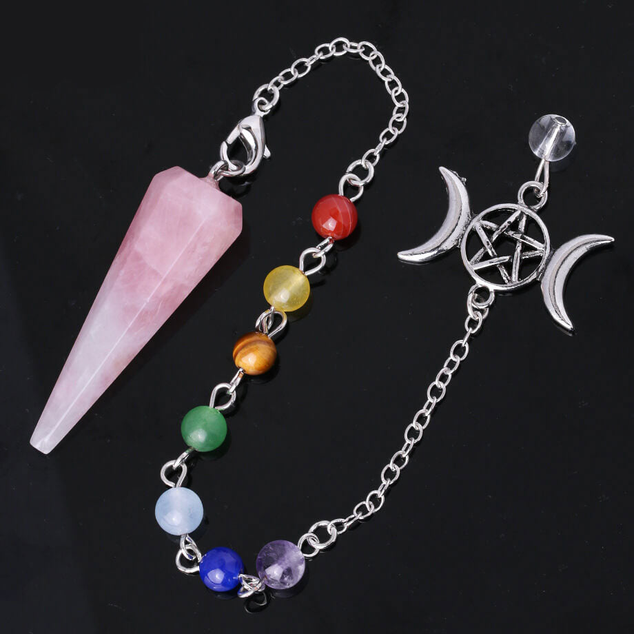 Hexagonal Crystal Star and Moon Pendant