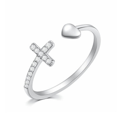 "Pray Through It" Heart And Cross Ring