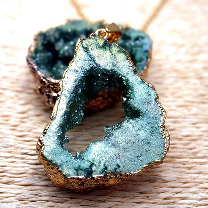 Natural Crystal Geode Pendant