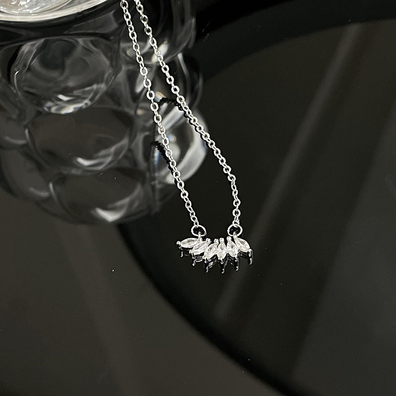 Simple Full Diamond Zircon Pendant Necklace