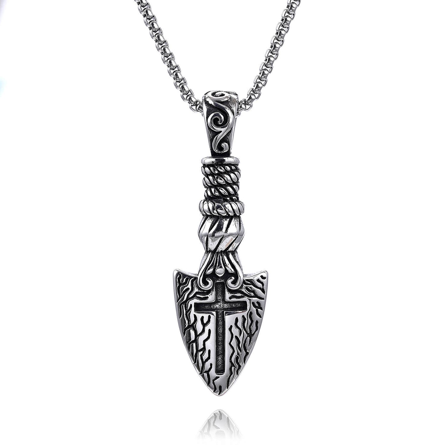 Stainless Steel Cross Spear Pendant