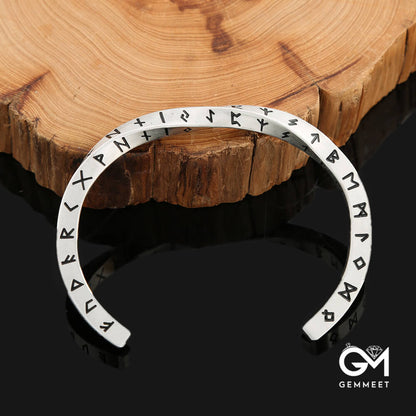 Stainless Steel Character Letter Open Bracelet