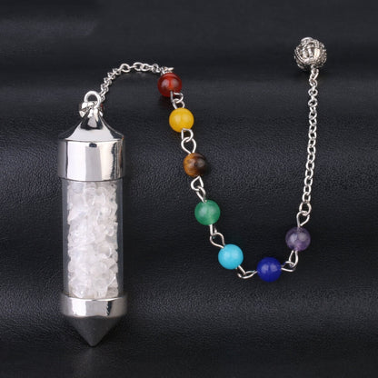 Wishing Bottle Seven-color Stone Cone Pendant