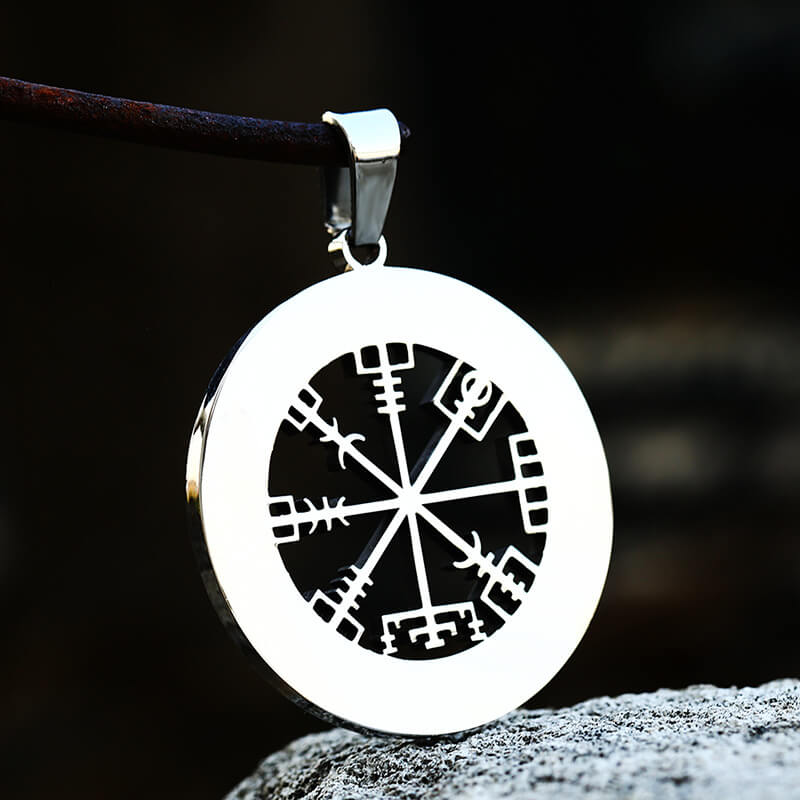 Compass Lettering Titanium Steel Pendant