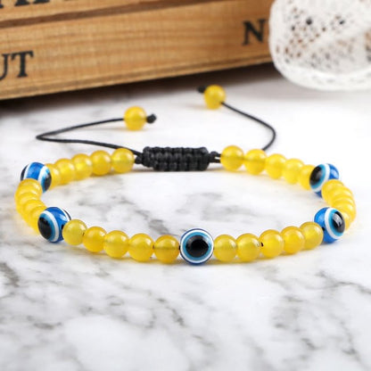 Tiger Eye Evil Eye Beaded Bracelet