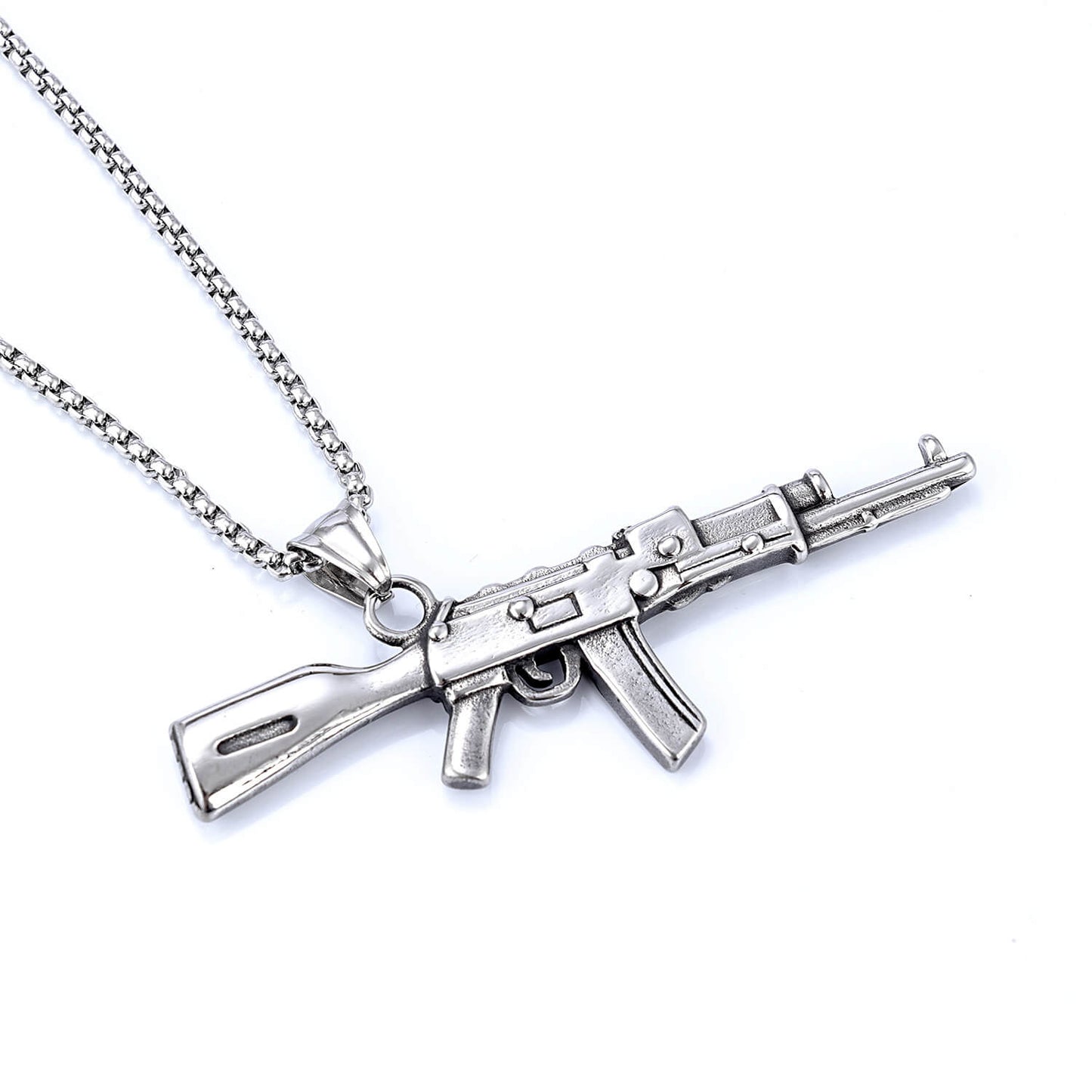 Machine Gun Shape Stainless Steel Pendant