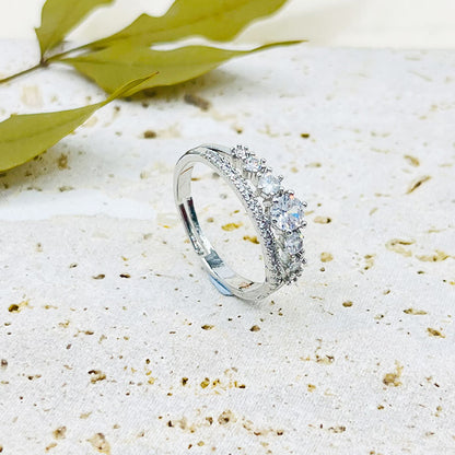 Fashion Double Layer Zircon Ring