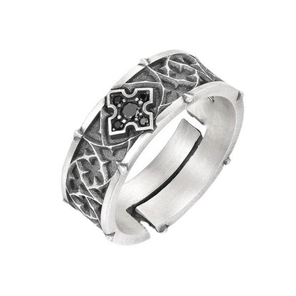 Vintage Men's Branch Pattern Cross Ring