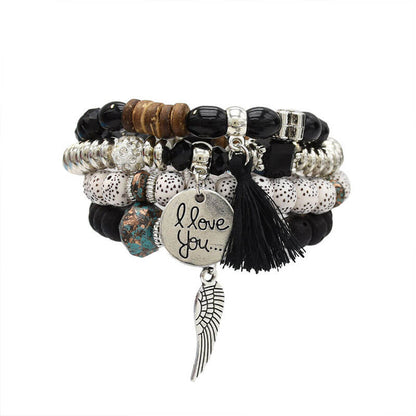 Bohemian Ethnic Beaded Layered Alloy Bracelet