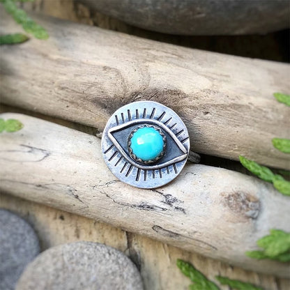 Chrysoprase Evil Eye Protection Ring