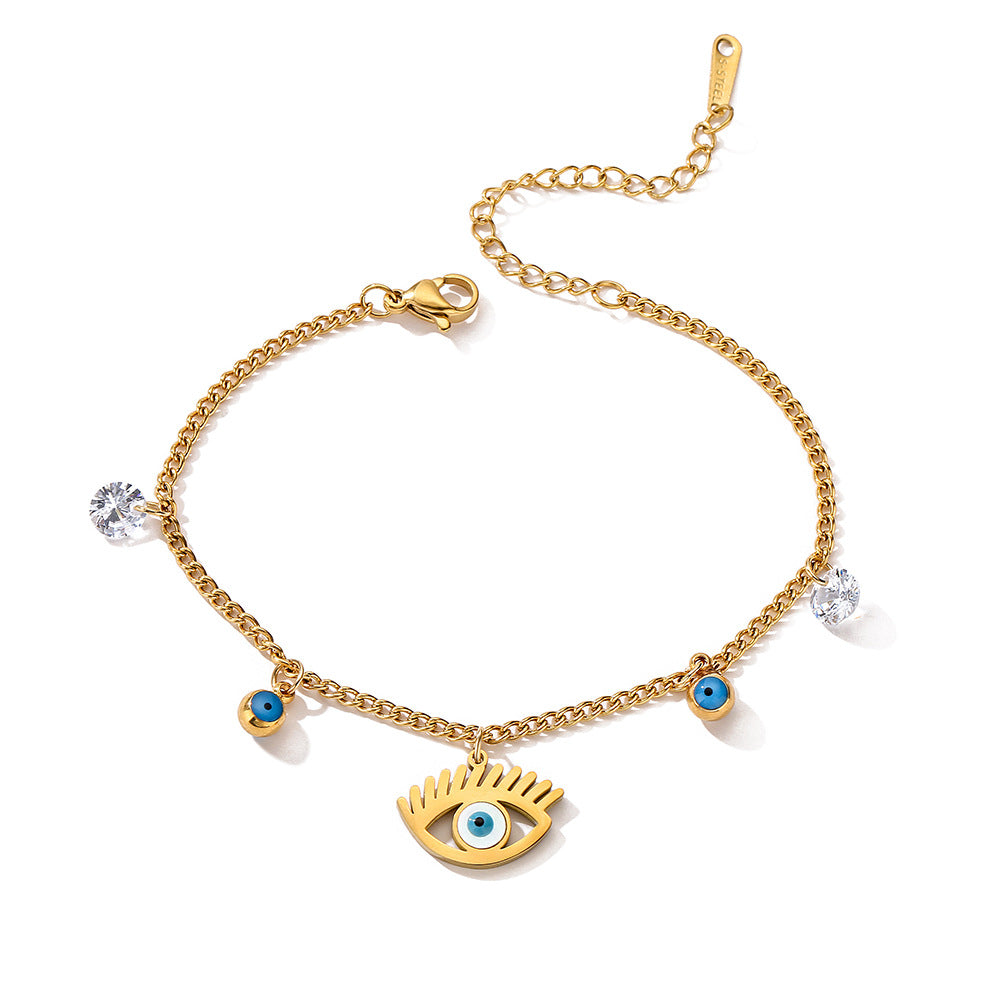 Evil Eye Pendant Layers Bracelet