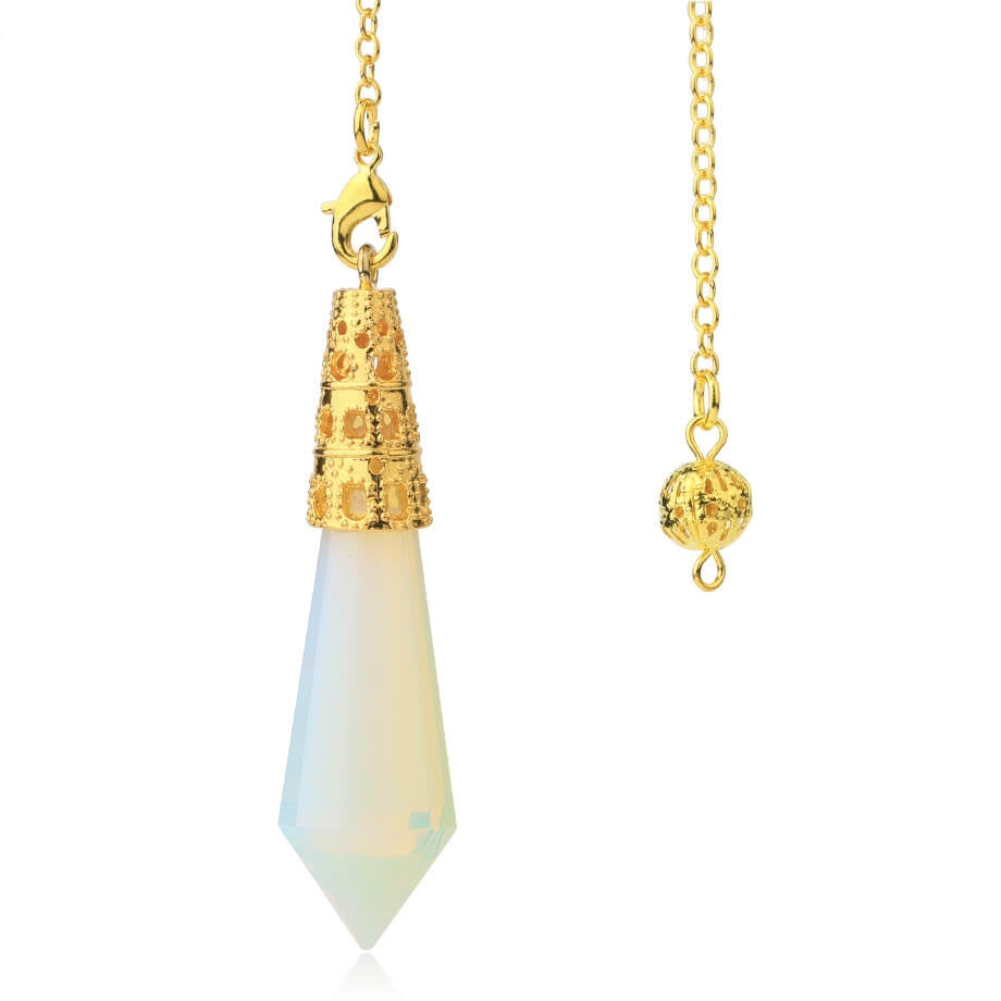 Crystal Stone Conical Gold-plated Bronze Pendant