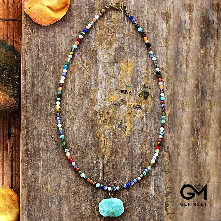 Amazonian Stone Geometric Pendant Mara Jewelry Necklace