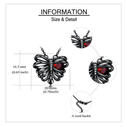 Women's Black Gothic Rib Cage Necklace