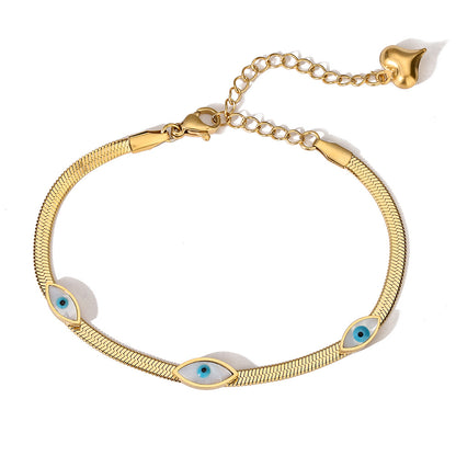 Evil Eye Snake Link Bracelet