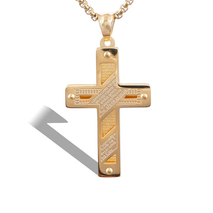 Hollow Character Character Mother Cross Stainless Steel Pendant