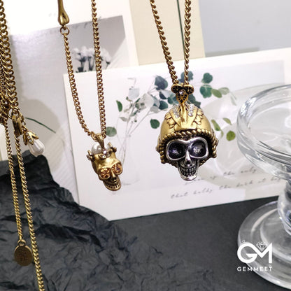 Vintage Fashion Skull Pendant Necklace