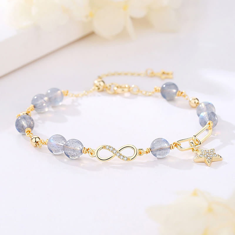 Natural Bead Stones Mobius Loop Bracelet