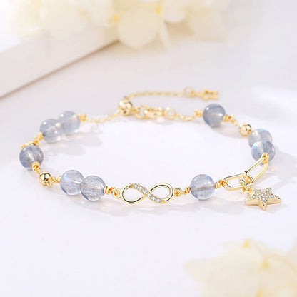 Natural Bead Stones Mobius Loop Bracelet