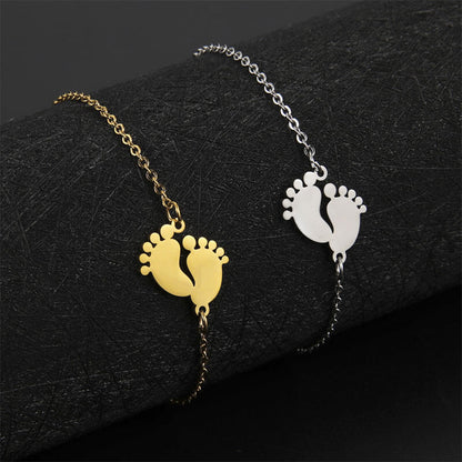 Cute Baby Feet Charm Bracelet