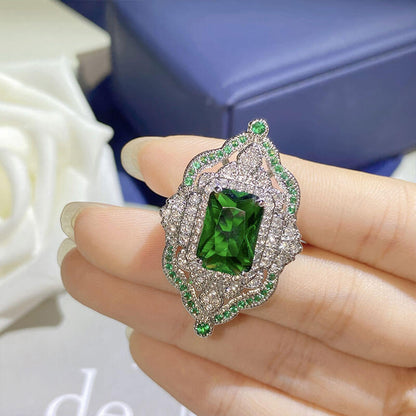 Simulated Emerald Split Ring Edwardian Royal Banquet Accessories