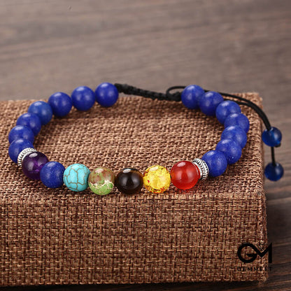 8mm Woven Shambhala Lapis Bracelet