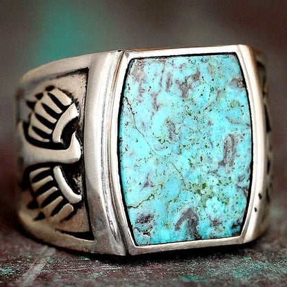 Men's Eagle Turquoise Ring