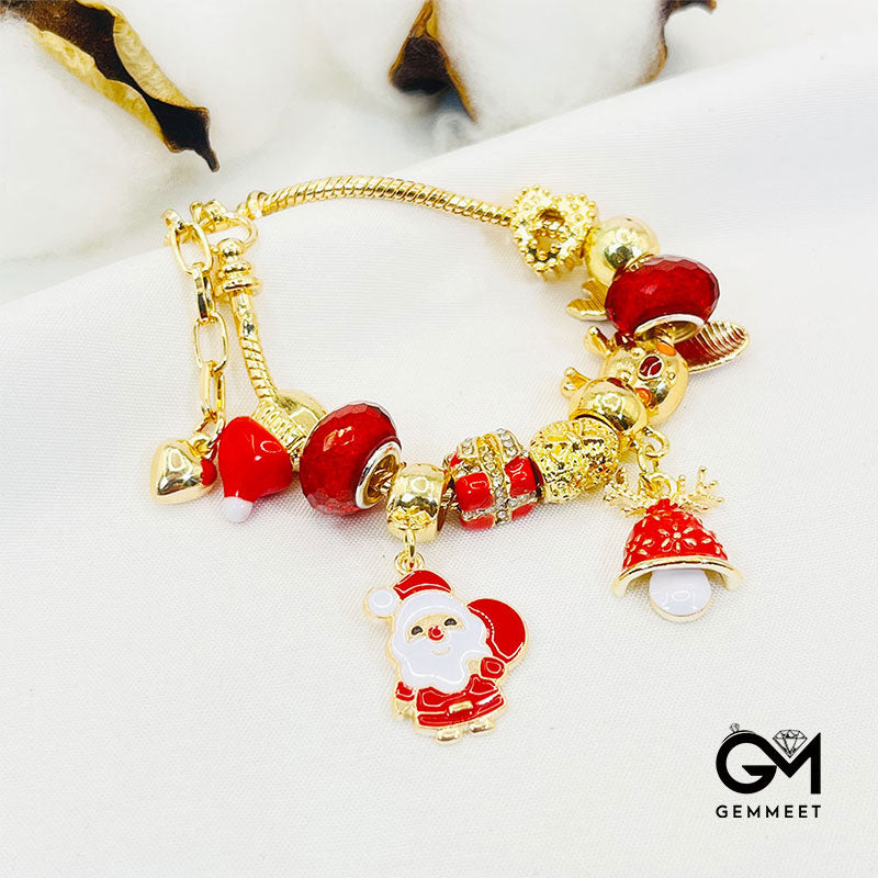 New Dripping Oil Panjia Beaded Christmas Bracelet