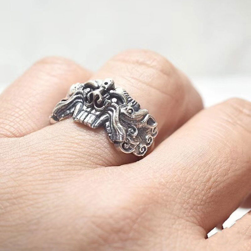 Vintage Men's Beast-Face Ring