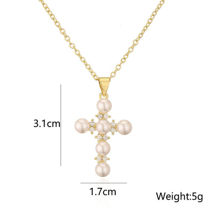 3 Style Full Stones Cross Pendant Necklace