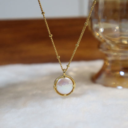 Baroque Shaped Double-Sided Pearl Pendant Necklace