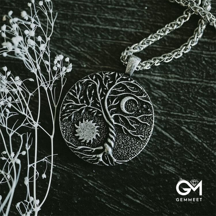 "Riding with the Stars" - Tree of Life with Sun and Moon Necklace