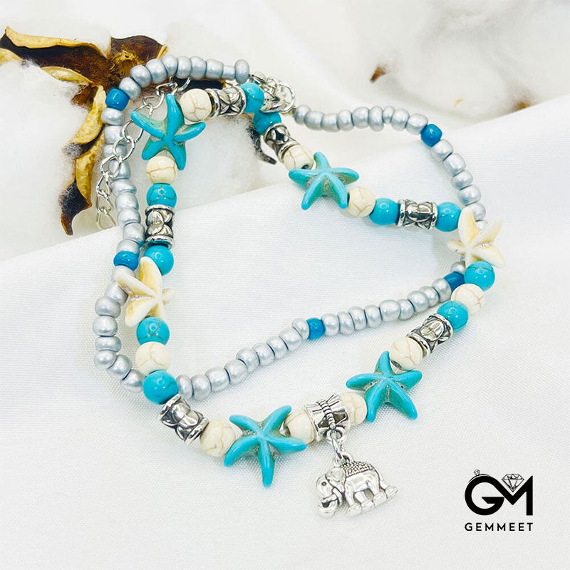 Turquoise Turtle Symbol Elephant Bracelet Anklet