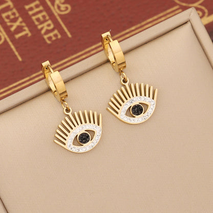 Star Evil Eye Hollow Heart Bracelet Necklace & Earrings