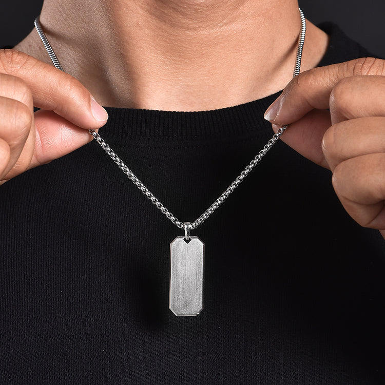 High Street Sterling Silver Rhomboid Pendants Necklace